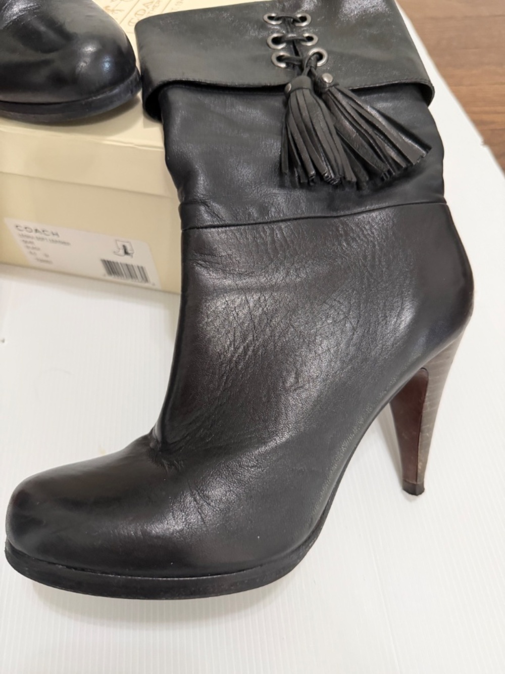 Coach "Legra" Soft Leather Tassel Boots - Size 8 - OG Box Included - Picture 2 of 12